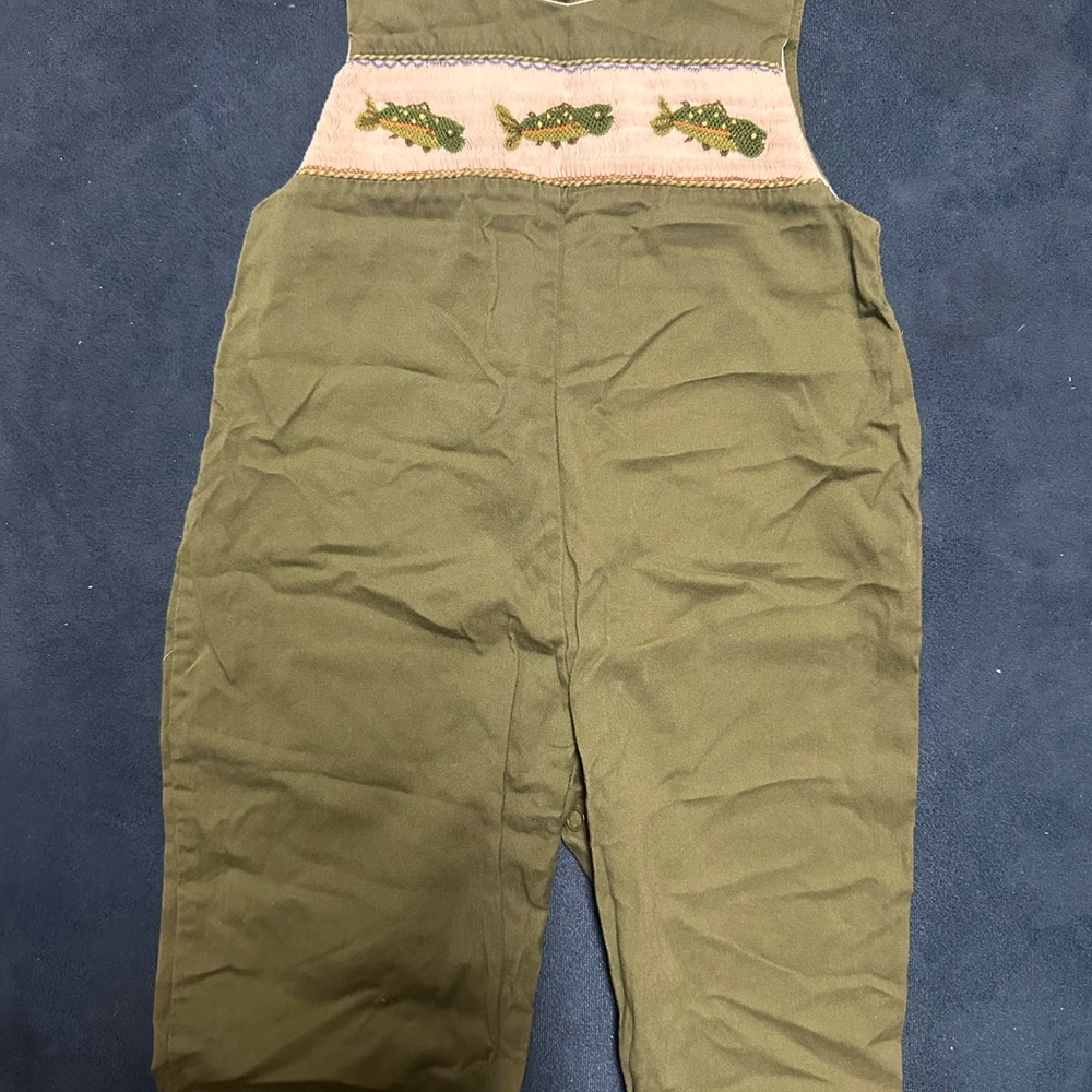 Green Fish Embroidered Kids Bodysuit